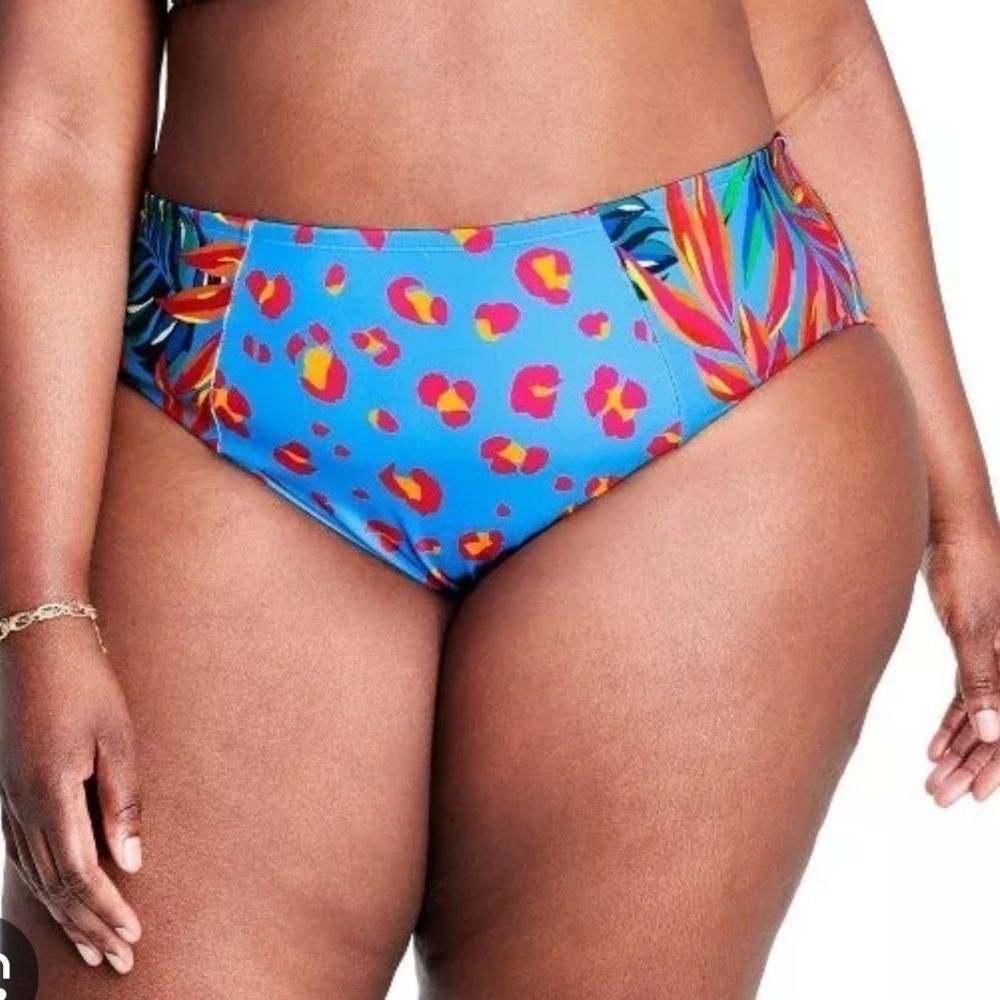 Tabitha Brown X Target Blue Mixed Print Bikini Bottom 4X NWOT